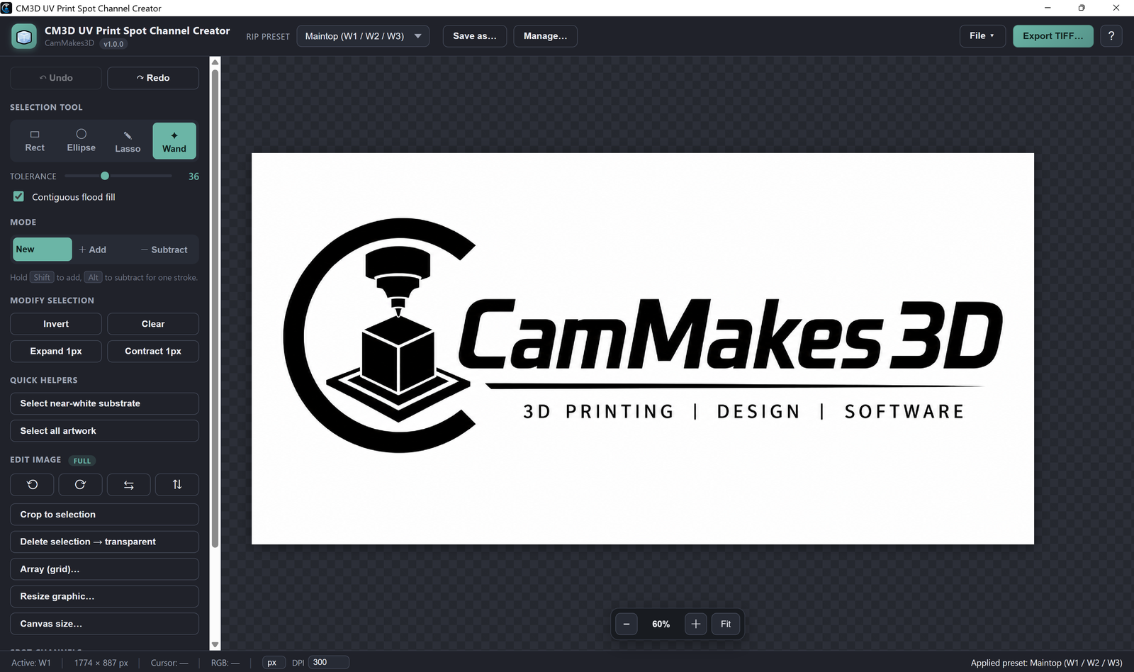 UV Print Spot Channel Creator — Basic